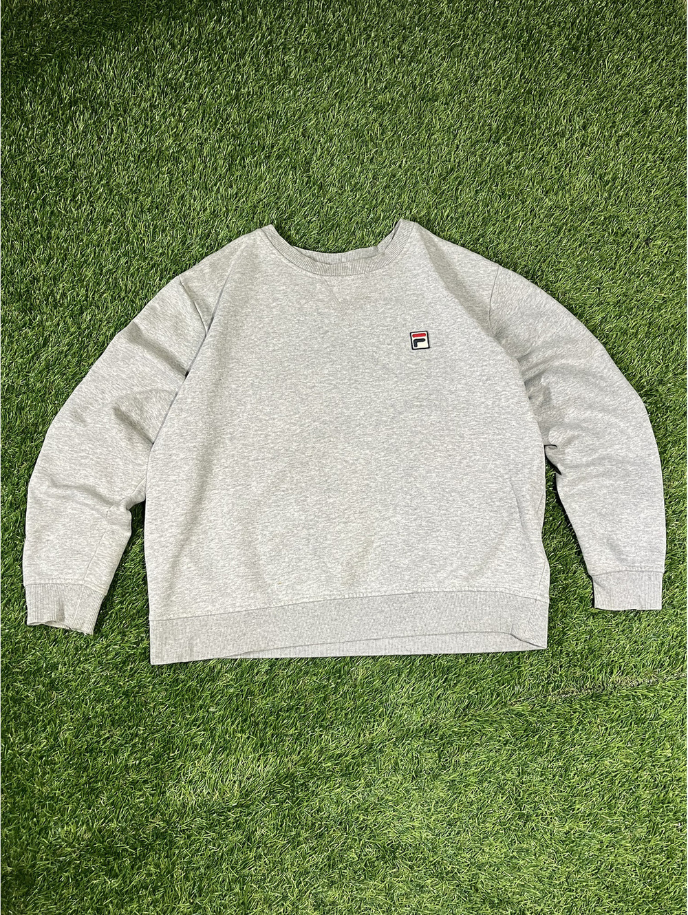 Vintage FILA Crew Neck Sweatshirt Gray Cotton Mens Size L